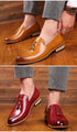 Elegant Pointed Toe Leather Oxfords for Men - Formal Office, Wedding, and Party Dress Shoes Featuring Comfortable Slip-On Design and Durable Rubber Outsole